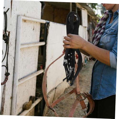 Kisangel Comfortable Padded Horse Halter and Rope for Equestrian Training Adjustable and Breakaway Equestrian Training