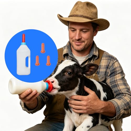 Large 2L Livestock Feeding Bottle Silicone Nursing Bottle for Calf Feeding Ergonomic Handle Farm Animal Feeder Safe Livestock Nursing