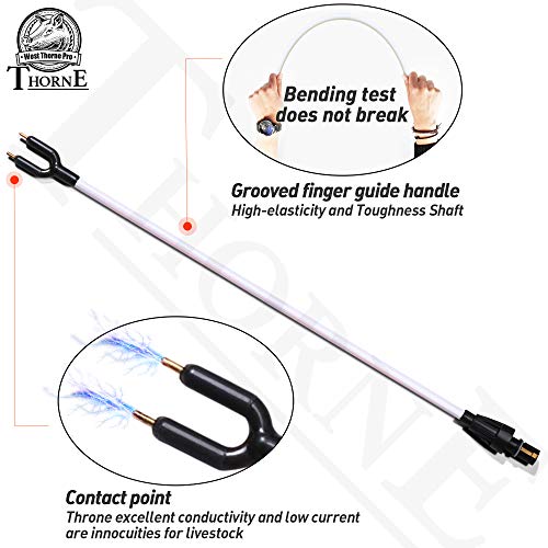 Cattle Prod, Waterproof Cattle Prod Stick with LED Light, Livestock Prod for Modern Livestock Management, X Series - style: 25.9"