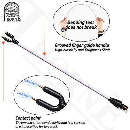 Cattle Prod, Waterproof Cattle Prod Stick with LED Light, Livestock Prod for Modern Livestock Management, X Series - style: 25.9"