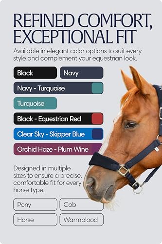Equinavia Saga Fleece Padded Breakaway Halter - Navy - Cob - color: Navy, size: Cob