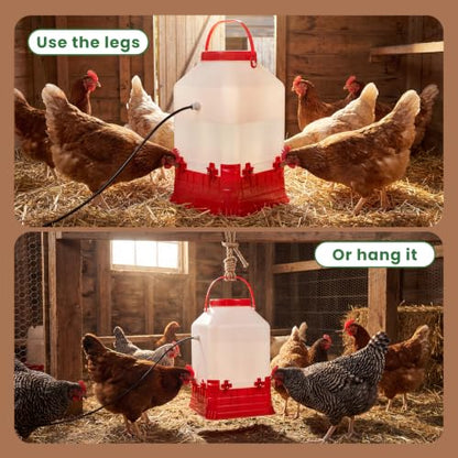 HIRALIY 2.6 Gal Automatic Chicken Waterer, Auto-Refill Nipple Drinker, Stay-Clean Poultry Watering System for Chickens, Ducks & Backyard Flocks