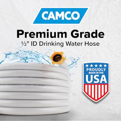 Camco TastePURE 50-Ft Water Hose - RV Drinking Water Hose Contains No Lead, No BPA & No Phthalate - Features Reinforced Design & Crafted of PVC - 1/2” Inside Diameter, Made in the USA (22753) - size: 50-Foot, style: 1/2-Inch ID
