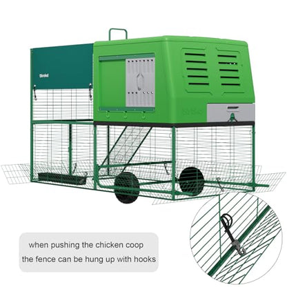 Durable Tall Plastic Large Chicken Coop with Run Outdoor - Easy Assembly Ajustable Portable Chicken House with Insulated Besting Boxes, Waterproof Cover, Clean Drawer, Mobile Wheels (Extend) - size: Extend