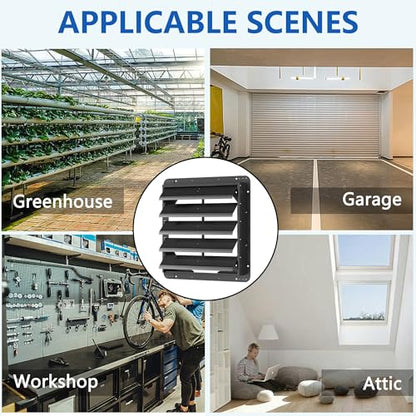 20 Inch Galvanized Sheet Spraying Automatic Exhaust Shutter Louver Vent (No Fan Blades and Motor) for Home Attics, Workshops, Barn, Greenhouse - size: 20 Inch