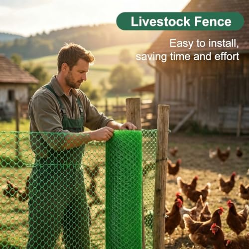 39.4in x 100ft Plastic Garden Fence Roll, 280g Thickened Netting with Cable Ties, Temporary Poultry Fence for Chickens, Dogs, Vegetable Gardens & Backyard Lawn(Black) - color: Black
