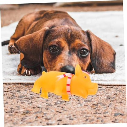 Abaodam Durable Squeaky Dog Interactive Teething Pig Shape Chew for Dogs Tough Pet for Indoor Play for Puppies Dogs