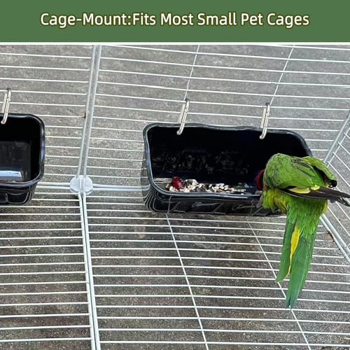 Hanging Chicken Feeders,Duck Feeder Waterer,Small Feed Trough 1.3 Quart 3 Pack,Hanging Fence Feed Trough for Poultry,Black - color: Black, size: 1.3 Quart (3 Pack)