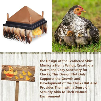 6.5FT Feathers for Chick Brooder Heating Plate,Warm and Secure As They Would Under a Mother Hen, Cuttable, Compatible with Most Chick Brooder Sizes (1Pcs 6.5FT)