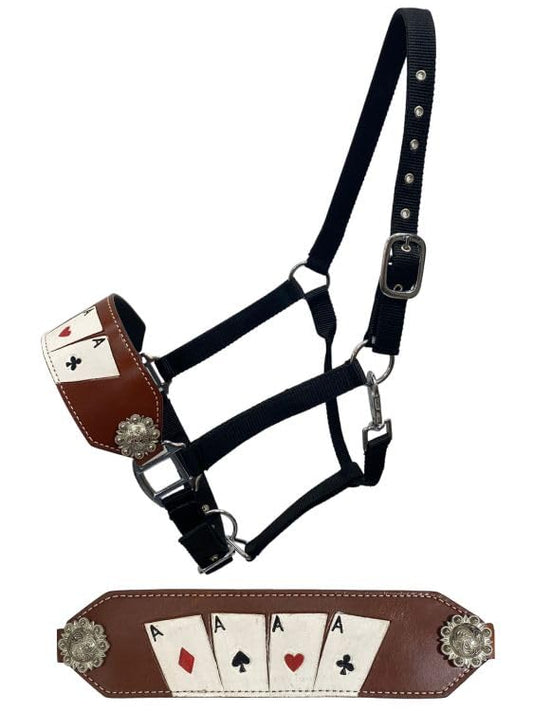 Showman "Four of a Kind Leather Bronc Halter