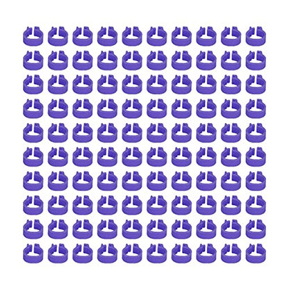 Omabeta 100PCS Reusable 8mm Pigeons Identification Leg Rings for Easy Dovecot Management and Marking, Lightweight Plastic Bands for Poultry Supplies (Purple) - color: Purple