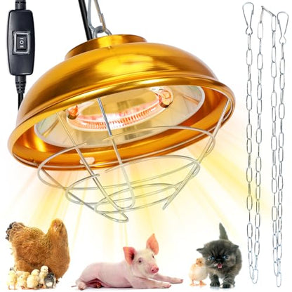 Chicken Heat Lamp Chick Brooder Chickens Coop Heater Heating Lamp for Outdoor & Indoor 300W Heater for Dog Rabbit Duck Chicken Piglet Goat (300W)