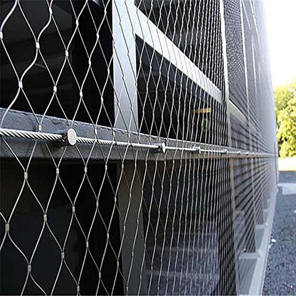 Stainless Steel Wire Rope Cable Mesh Netting, 3.3x6.6ft Balcony Protection Net, 10cm/2mm Garden Poultry Chicken Wire Netting, Durable Deer Fencing Net, Animal Fence