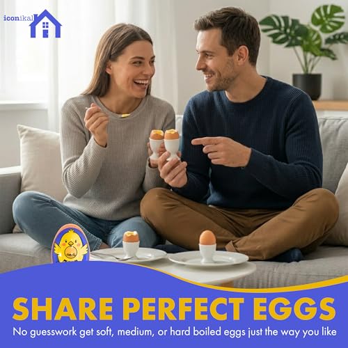 Iconikal 2-Pack Chick Egg Timer Color Changing Boiling Timer Soft, Medium, Hard, BPA Free - color: Blue Chick
