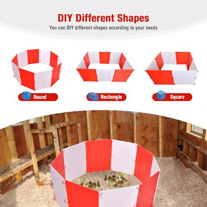 Brooder Box for Chicks, DIY Shape & Large Space Chicken Brooder Kit Holds Up to 15 Baby Chicks, Durable & Strong Chicken Brooder Box for Safe Growing, Easy to Store & Clean