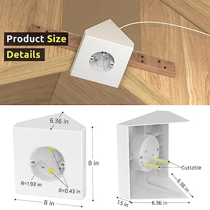 Fan Mounting Box, Ceiling Fan Mounting Bracket, Ceiling Fan Mounting Box, Ceiling Fan Mounting Kit, Fan Mounting Bracket, Fits Cathedral Ceiling Angles of 80° or Up, White,1-Pack - color: White