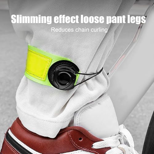 Bike Pants Strap - Reflective Cycling Cuff, Night Riding Band, Adjustable Ankle Wrap, Safety Visibility Gear, Daily Commute Use, Trail Running Walking, City Road Support improving Safety During - color: Green