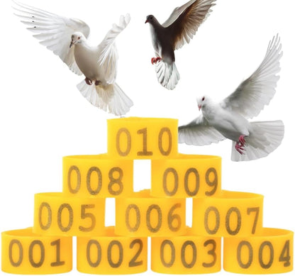 Poultry Leg Bands, 6 Colors 100PCS/Bag 16MM 001-100 Numbered Plastic Poultry Chickens Ducks Goose Leg Bands Rings for Chickens Gamefowl Turkey Duck Goose(Yellow) - color: Yellow