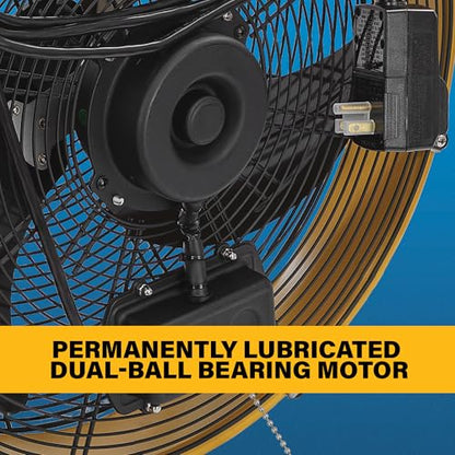 CAT fans - 18"-Blade Indoor/Outdoor IPX4 Weatherproof High-Velocity Wall Mounted Shroud Fan, 4,000 CFM, 3-Speed - For Industrial, Commercial, & Residential Use, cETL Certified (HVOD-18S-NG)