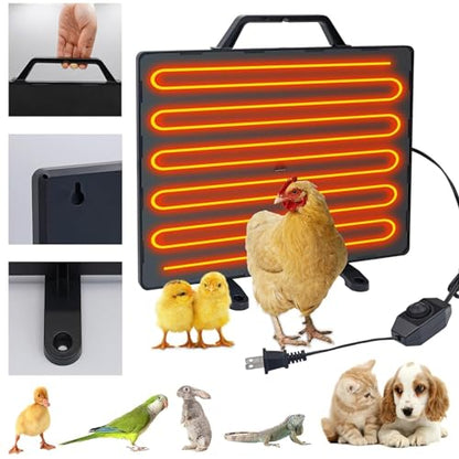 Chicken Coop Heater for Winter, 160 Watts Energy-efficient Rapid Radiant Heating Chicken Heater, Adjustable Temp Radiant Heat Panel, for Chick Kitten Puppy Poultry Pets