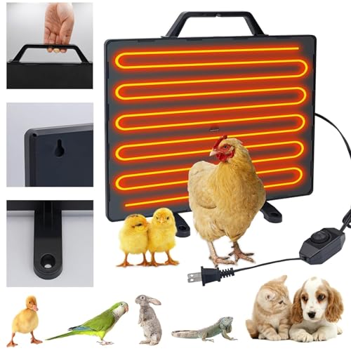 Chicken Coop Heater for Winter, 160 Watts Energy-efficient Rapid Radiant Heating Chicken Heater, Adjustable Temp Radiant Heat Panel, for Chick Kitten Puppy Poultry Pets