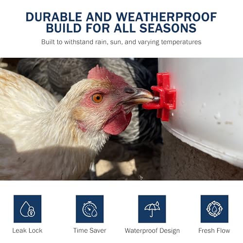 Noble Nest 5 Gallon Bucket Chicken Nipple Side Waterer, 5 Nipple, No Stand - color: No Stand, size: 5 Nipple, Side Waterer