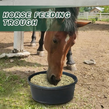 Feed Pan – 4L Rubber Trough, Heavy Duty Horse Feeder, Water Food Container | Perfect for Outdoor Ranch Farm, Cat Dog Chicken Goat