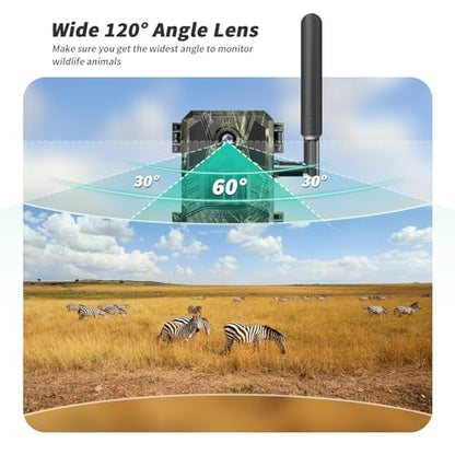 SEHMUA Trail Camera 2 Packs, Cellular Trail Cameras 4G LTE Live View with Built-in SIM Card 0.2s Trigger Speed Game Camera with Night Vision Motion Activated Waterproof Trail Cam - size: 2K Live View 2packs