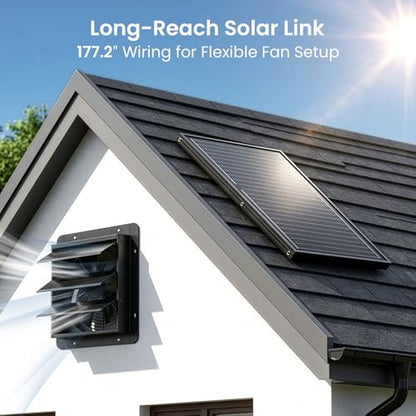 GROWNEER Solar Powered Exhaust Fan, 30W Solar Panel+10" High Speed Solar Powered Fans with Power Adapter, Waterproof Solar Fan with Bracket for Shed, Chicken Coop, Greenhouse, Attic - style: 10 Inch with Solar Panel