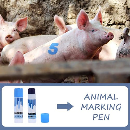 Abaodam 5Pcs Farm Marking Crayons Water Resistant Identification Pens for Pigs Cows Goats Smooth Application for and Treatment Markings and Distinct