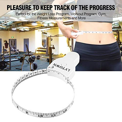 2PCS Body Tape Measure 60inch (150cm), Automatic Telescopic Tape Measure for Body Measurement & Weight Loss, Accurate for Tailor, Sewing, Fitness, Handcrafts, Clothes - color: white