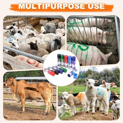 M METERXITY 5-Pack Livestock Marker, 11.6 Cm/4.6 Inches Medium Animal Crayons for Pig/Cattle/Cow/Sheep Supplies, Farming Livestock Marking Crayons [Red] - color: Red