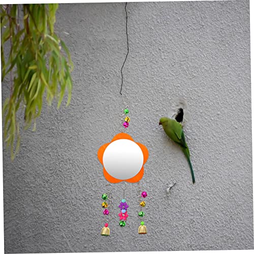 GALPADA 1pc Chicken Mirror Toy Bird Mirror Bell Fun Pet Supplies for Birds and Chickens Easy to Interactive Toy for Birdcage Entertainment