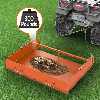 Pasture Manure Scoop, Tow Behind Manure Scoop for Horses Paddocks, Picks Up for Small Manure from Horse, Sheep, Goat, Alpaca, Instead of a Manure Fork ATV Rake