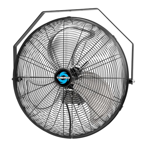 Tornado - 20 Inch High Velocity Industrial Wall Fan - 4750 CFM - 3 Speed - 6 FT Cord - Industrial, Commercial, Residential Use - UL Safety Listed - size: 20 Inch