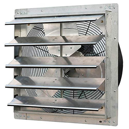 iLiving New Upgraded 20" Wall Mounted Exhaust Fan - Automatic Shutter - Variable Speed - Vent Fan For Home, Attic, Shed, or Garage Ventilation, 115V, 2.2A, Silver - size: 20-Inch
