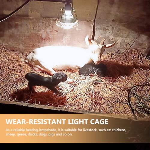 3Pcs Heat-Resistant Livestock Bulb Covers with Sturdy Light Cage for Poultry and Piglet Heating Lamps, Waterproof and Wear-Resistant Lamp Shade Accessory for Animal Housing Use