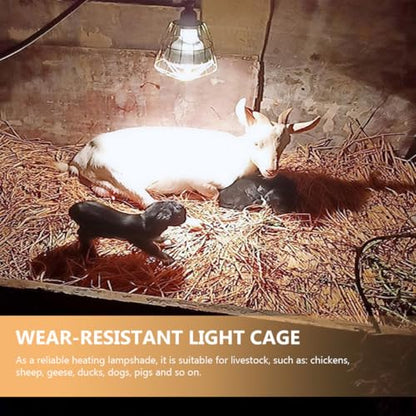 3Pcs Heat-Resistant Livestock Bulb Covers with Sturdy Light Cage for Poultry and Piglet Heating Lamps, Waterproof and Wear-Resistant Lamp Shade Accessory for Animal Housing Use