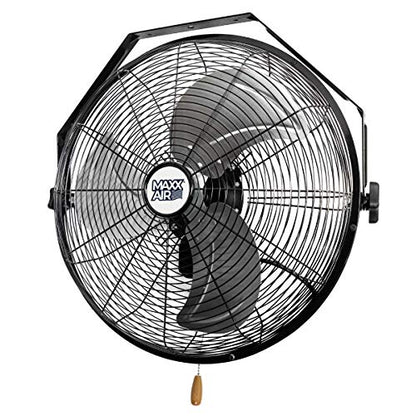 Maxx Air Wall Mount Fan | 18" Commercial Grade Fan for, Garages, Shop, Barns and Patios for Indoor Use | Easy Operation and Powerful 1,450 CFM | Residential Wall Mount - size: 18" Residential Wall Mount