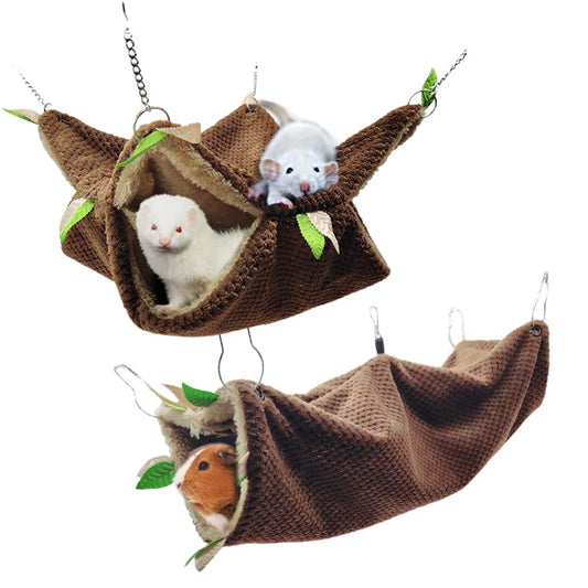 EAEDMY Ferret Rat Hammock Tunnel Toys Cage Accessories, Guinea Pig Hideout Tunnel, Warm Bed for Rat Ferret Guinea Pig Sleep Hide and Play (1.Hammock&Tunnel) - color: 1.Hammock&tunnel