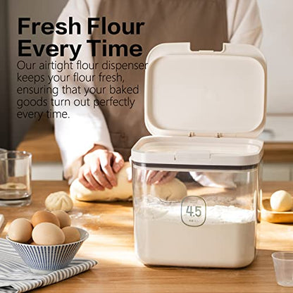 Flour Container - 5.5 L /5.81qt/5kg Large Flour Dispenser Keep Your Flour Fresh and Dry Easily with Kitchen Essential - color: 5.5 L