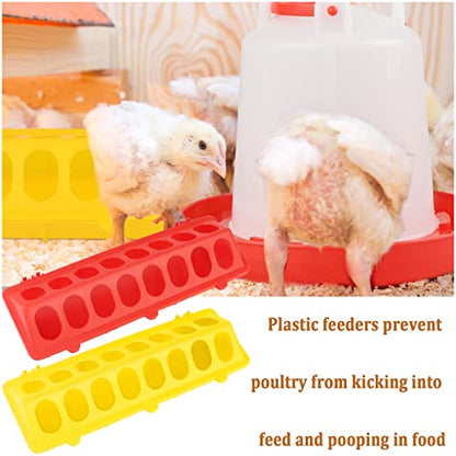 6 Pack Chicken Feeder Waterer Set, 1L Feeder Flip Top Feeding Dispenser with Anti-Spill Design for Pigeon, Chick, Duckling, Quail, Durable Plastic Feeding Supplies for Small Poultry Backyard Birds