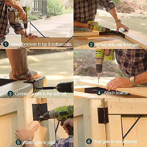 Mofeez Corner Brace Bracket No Sag Kit for Shed Doors, Driveway Gates, Corral Gates, Wood Windows - style: Anti Sag Gate Kit