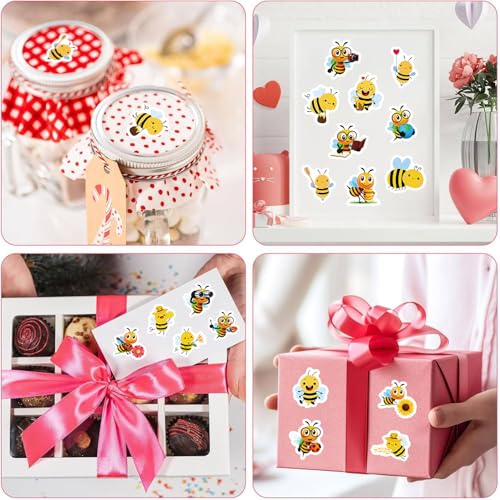 1000 Pcs Bee Stickers Bulk for Kids Boys Girls Mens.2 Roll 1 Inch Cute Animal Stickers Packs for Water Bottles Phone Laptop - color: Bee Stickers