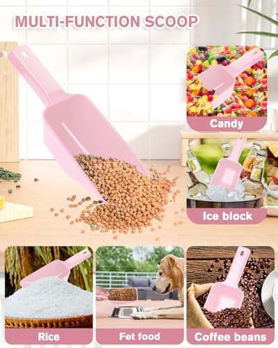 2 Cup Dog Food Scoop(2 Pack), Plastic Pet Food Scoop with Measuring Lines for Accurate Pet Food Portions,Dishwasher Safe (Pink) - color: Pink