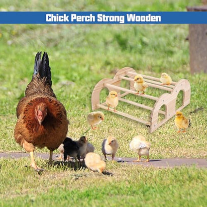 Double Layer Wooden Chicken Perch, Baby Chick Roosting Bars in Coop and Brooder, Chicken Toys, Coop Accessories for Large Bird - color: Double Layer Chick Perch