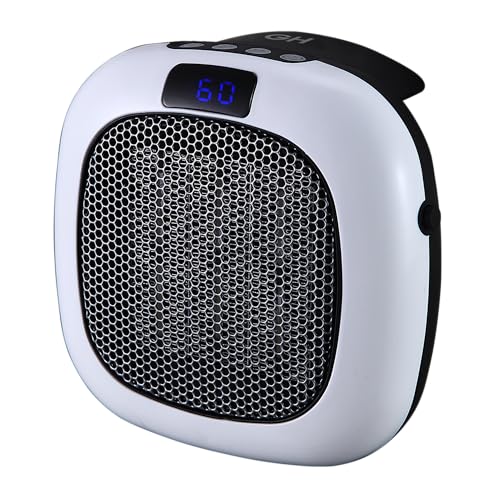 Good Housekeeping 750-Watt Plug-in Wall Mount Electric Space Heater with Adjustable Thermostat, Timer & Overheat Safety Protection