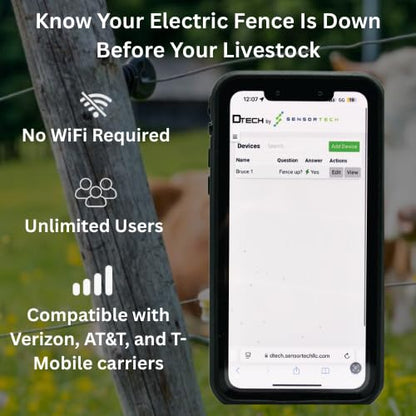 Automatic Battery Powered Cellular Electric Fence Monitoring System, Text, Email, and Web Alerts. (7082-82F-R4) - style: AT&T/T-Mobile