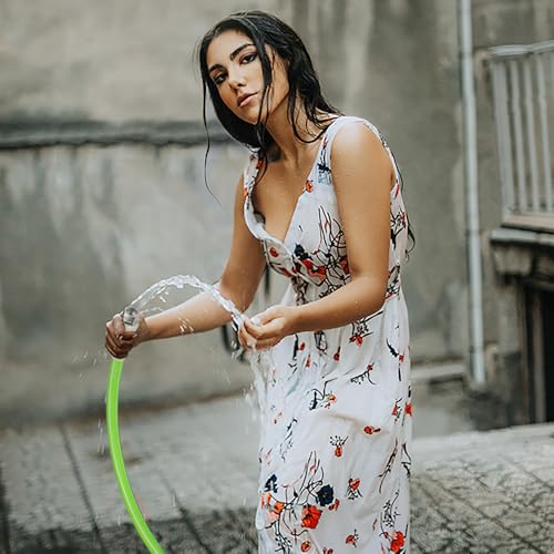 FEVONE 3 ft Leader Hose for Hose Reel | Flexible Hybrid Polymer, Kink Free, Heavy Duty Water Hose, 5/8 ID, 600 PSI, Leak-Proof, Aluminum 3/4 GHT Fittings - color: Green, size: 3FT