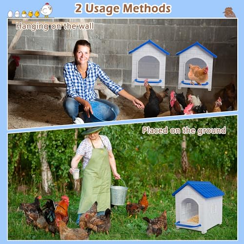 Nesting Boxes for Chicken, Plastic Single Compartment Chicken Nesting Box for Laying Eggs for Hens, Ducks and Poultry - Blue - color: Blue